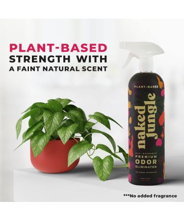 Naked Jungle Natural Odor Eliminator Spray - Plant Based Pet Safe Formula - All-Purpose Vegan Blend to Neutralize Extreme Smells - 24 Oz - Buy Online on GoSupps.com