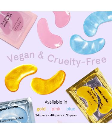 Grace & Stella Vegan Eye Wrinkle Pads with Niacinamide - 24 Pairs Blue Gel Under Eye Masks for Dark Circles, Puffy Eyes, and Wrinkles - Cruelty-Free - Buy Online on GoSupps.com