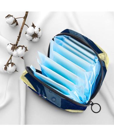 Sharks Blue Tiger Whale Portable Period Bag - Travel-Friendly Sanitary Napkin & Menstrual Cup Organizer for Women & Teens - Buy Online on GoSupps.com