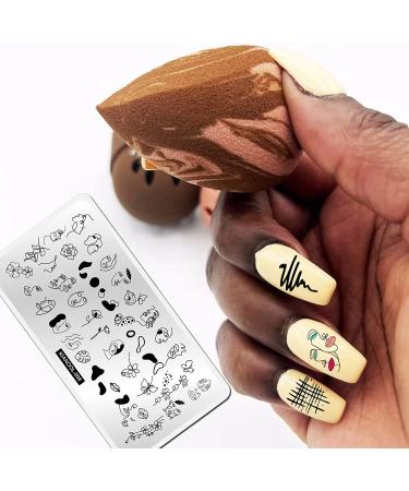 6-Piece Flower Leaf Nail Stamping Plates with Leopard Print & Holiday Designs - Nail Art Templates - Buy Online on GoSupps.com