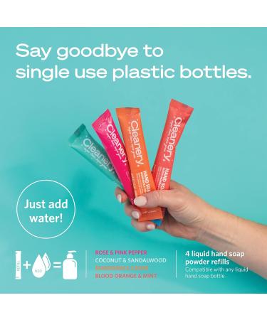 Cleanery Moisturizing Hand Soap Refill Powder Concentrate 4 Refill Pack Variety Scent Each Refill Makes 10 fl oz Each - Buy Online on GoSupps.com