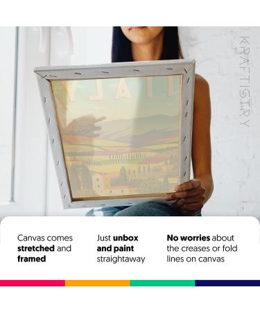 Kraftistry Paint by Number Italy - DIY Adults' Paint-by-Number Kit with Framed Canvas - 12x16 Adult Kit on Canvas - Buy Online on GoSupps.com