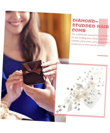 Angoily Bridal Headdress Prom Headpiece Pearl Hair Clip Women Hairpin Wedding Bridal Hair Comb Rhinestone Barrettes Pearl Hair Barrettes White Pearl Flower Bride Rhinestones - Buy Online on GoSupps.com