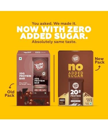 Yoga.bar 20g Protein Bars - Chocolate Brownie | Pack of 6 x 70g | Buy Internationally - Buy Online on GoSupps.com