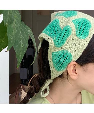 amangul Heart Knitted Headband for Women Stretch Turban Floral Crocheted Heart Ethnic Style Tie Head Wrap Headband(Rose Red Heart) - Buy Online on GoSupps.com