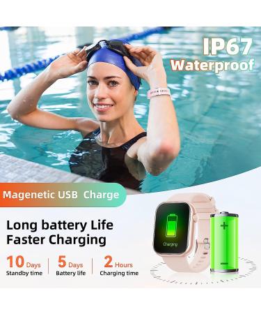 2023 Newest Smart Watch - Answer/Make Calls, Heart Rate Monitor, Fitness Tracker, Waterproof, Multiple Sports Modes - Pink - Buy Online on GoSupps.com