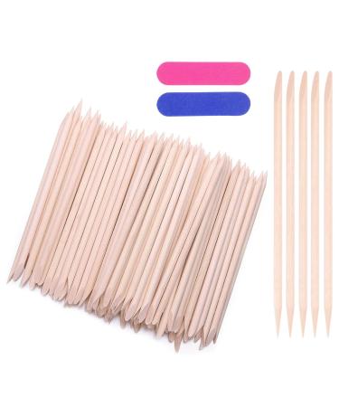 Luckaide rose wood stick manicure 202 pieces rosewood sticks double -sided orange wooden sticks nail shaver wood sticks for manicure art pedicure nail skin care with 2 nail files