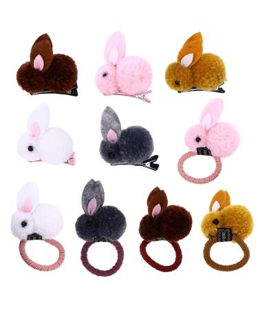Lurrose 10pcs Easter Hair Clips - Bunny Hair Ties & Rabbit Hairpins for Kids & Girls - Fun Ponytail Holders & Hair Accessories - Buy Online on GoSupps.com