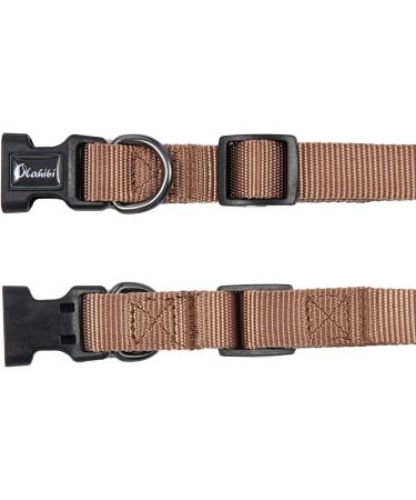 Olahibi Basic Dog Collar and Leash Combo Set Durable Nylon Collar and 150CM Matching Leash for Small Dogs.(S Brown Set) S Nylon Brown Set - Buy Online on GoSupps.com