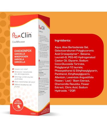 PoxClin CoolMousse 100 ml - Chickenpox Treatment for Children - Relieves the symptoms and itching of chickenpox on itchy or damaged skin. Natural ingredients - Buy Online on GoSupps.com