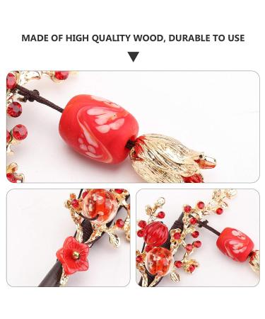 Lurrose Vintage Chinese Hair Stick with Tassel - Retro Wooden Hairpin for Women Hair Styling and Wedding Decor - Buy Online on GoSupps.com