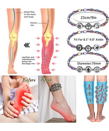 Magnetic Hematite Anklet for Swelling Relief and Lymphatic Drainage - Energy Healing Bracelet for Pain and Anxiety - Unisex Beach Anklet - Buy Online on GoSupps.com