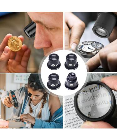 HEITOY 4 Pcs Jewelers Loupe Portable Monocular Magnifier Magnifying Glass Lens Watch Jewelry Experimental Repair Tool for Textile Optical Circuit Coins (5X 10X 15X 20X) White - Buy Online on GoSupps.com