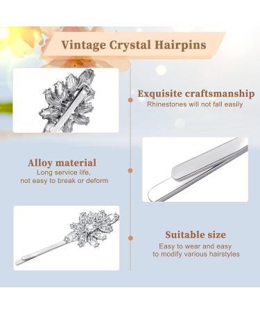 28-Piece Assorted Silver Rhinestone Hair Clips & Bobby Pins for Women - Elegant Wedding Hair Accessories - Crystal Hair Barrettes in 7 Styles - Buy Online on GoSupps.com
