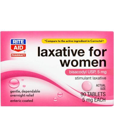 Rite Aid Women's Stimulant Laxative Tablets 5mg - 90 Count | Constipation Relief for Women | Coated for Easy Swallowing | Stool Softener - Buy Online on GoSupps.com