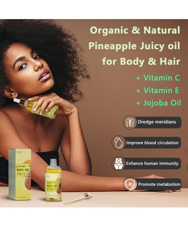 MR.A Pineapple Juice Scented Body Oil - 2 Pack | Vitamin E & Jojoba Oil for Hydration | Perfect After Shower & Massage Oil with Guasha Tool - Buy Online on GoSupps.com