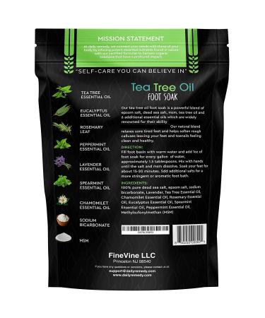 Tea Tree Oil Foot Soak with Epsom Salt - Made in USA | For Toenail Athletes Foot & Stubborn Odor | Softens Calluses, Soothes Sore Feet | 16 oz - Buy Online on GoSupps.com