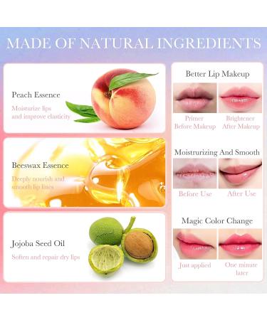 PASNOWFU 3Pcs Hydrating Lip Oil Set | Color Change Lip Gloss | Moisturizing Tinted Lip Oil | Long Lasting Lip Tint Stain for Dry Lips | Lip Care Gift for Women Girls - Peach - Buy Online on GoSupps.com