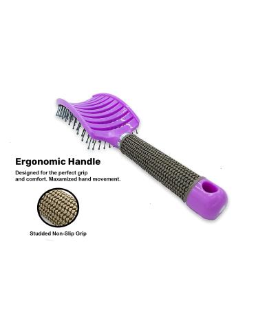 UltimateBrush Curved Vented Hair Brush - Detangling & Styling for Thick Long Hair, Fast Drying Blow Dryer Brush (Purple) - Buy Online on GoSupps.com