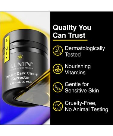 Lumin Instant Dark Circle Corrector for Men (Not A Concealer) Reduce The Look of Dark Circles Puffiness Under Eye Men Makeup Color Correcting Eye Cream Perfect for Light Skin tones 20mL A. Light - Buy Online on GoSupps.com