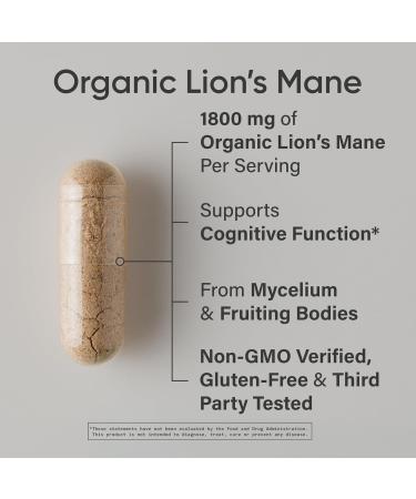 Sports Research Cognitive Support Pack - Organic Lion's Mane Mushroom Supplement 1800mg + Magnesium L-Threonate Capsules 2000mg + Alpha GPC 630mg (Extra Strength) Choline - Buy Online on GoSupps.com