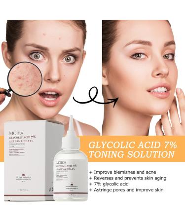 Glycolic Acid 7% Toning Solution Face Toner Face Serum for Women-Hyaluronic Acid Serum for face Moisturize & Strengthen-Dark Spot Corrector for Face Brightening Lifting Repair Acne - Buy Online on GoSupps.com