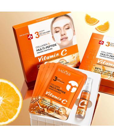 Highprime Collagen Film & Mist Kit - Hydrating Face Mask with 98% Vitamin C & Peptides for Improved Skin Elasticity - 4 Pack + Spray - Buy Online on GoSupps.com