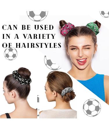 Willbond 20 Pcs Softball Soccer Basketball Hair Scrunchies Set - Satin Elastic Hair Ties for Women & Girls (Soccer Style) - Buy Online on GoSupps.com