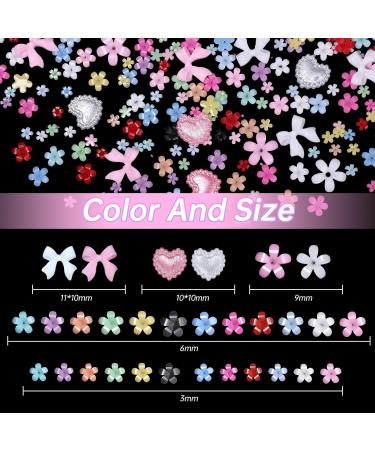 3D Color Tiny Flowers Nail Charms Kit - Acrylic Spring Blossom & Gold Caviar Beads | DIY Nail Art Decor Accessories - Buy Online on GoSupps.com