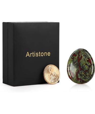 Artistone Dragon Blood Stone Crystal Thumb Stone Worry Stones Hand Carved Palm Stones Crystal Chakra Worry Stone for Anxiety Meditation Reiki Water Drop Shaped - Buy Online on GoSupps.com