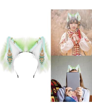 amangul Plush Ear Headband Retro Ethnic Tassels Pendant Hair Hoop Anime Cosplay Costume Halloween Party Hair Accessories - Buy Online on GoSupps.com