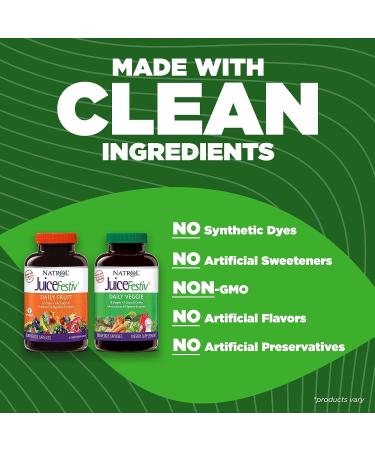 Natrol Juicefestiv Daily Fruits & Veggies Capsules with SelenoExcell - 240 ct (Two 120 ct Bottles) - 46 Fruits & Vegetables - Improves Metabolism and Boosts Energy - 60 Servings - Buy Online on GoSupps.com