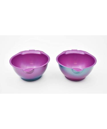 Colortrak SC Aurora Stackable Color Bowls with Non-Slip Bottom and Easy-Pour Spout - Shimmer Gradient Design - Set of 2 with Milliliter Measurements - Buy Online on GoSupps.com