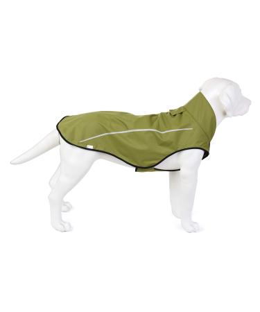 Mile High Life | Dog Raincoat | Adjustable Water Proof Pet Clothes | Lightweight Rain Jacket with Reflective Strip | Easy Step in Closure,Lime Yellow,Large Large Lime Yellow