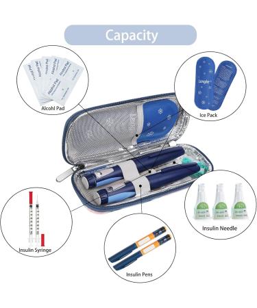 Bomkee Insulin Pen Bag Cooling Medication Bag for Diabetes with 2 Cooling Packs Stylish Drive Sand & Pink Perfect for Travel - Buy Online on GoSupps.com