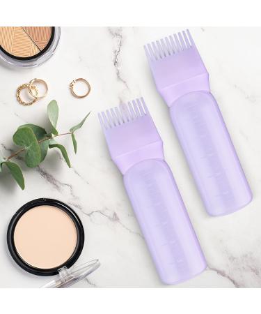 COMNICO Root Comb Applicator Bottle 6oz - Portable Hair Dye Oil Brush Cap - Purple - Buy Online on GoSupps.com