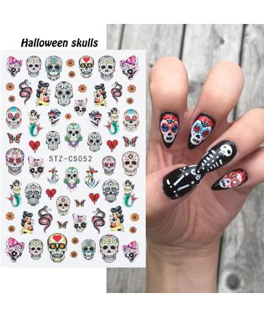 Halloween Nail 14 Sheets Pumpkin Autumn Halloween Nail Art Stickers Decals Self Adhesive Ghost Pumpkin Skull Designs Nail Decorations Halloween Supplies for Women Girls & Kids - Buy Online on GoSupps.com