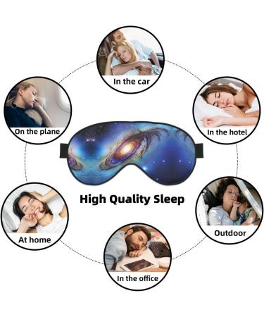 Buy Blue Galaxy Print Double-Sided Eye Mask | Soft Light Blocking Sleep Aid for Better Rest - Buy Online on GoSupps.com