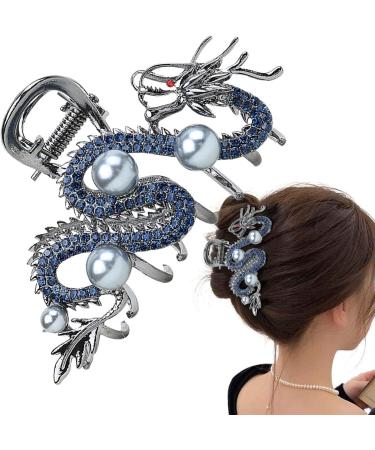 ARIOU Hair Clips Women Dragon Hair Clip Spring Festival Hair Clips Metal Claw Clips For Thick Hair Dragonfly Hair Clip Metal Claw Clips For Thick Hair Dragon Pearl Hair Clips Blue - Buy Online on GoSupps.com