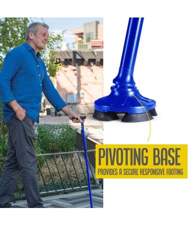 Adjustable Lightweight Walking Cane for Men and Women - Self Standing, Folding Design with Special Balancing, 10 Height Options - Blue - Buy Online on GoSupps.com