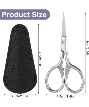JIEYAO Small Eyebrow Scissors with PU Sheath Professional Grooming Scissors Moustache Scissors Facial Hair Scissors Straight Tip Stainless Steel Nose Hair Scissors for Men Women - Buy Online on GoSupps.com