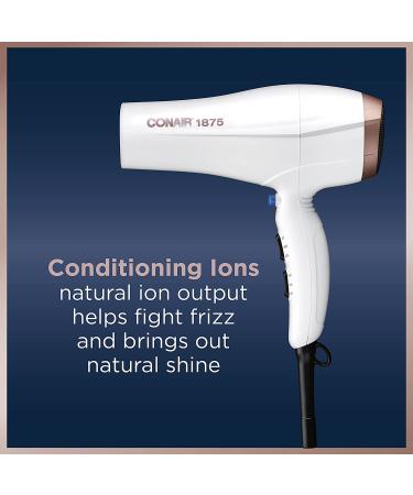 Conair 1875 Watt Double Ceramic Ionic Hair Dryer - White/Rose Gold - Buy Online on GoSupps.com