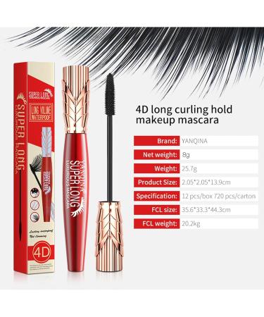Yanqina Super Long Mascara Yanquina 4d Silk Fiber Lash Mascara Mascara De Pesta as Waterproof and Sweat Proof Mascara (2pcs) - Buy Online on GoSupps.com