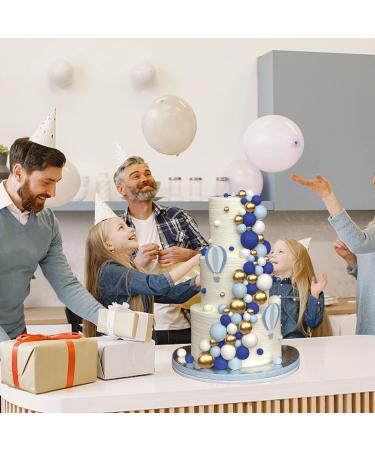 113 PCS 5 Size Colorful Balls Cake Topper Foam Ball Cake Decorations Ball Shaped Cake Insert Topper for Birthday Baby Shower Wedding Decoration Supplies (Gold Blue White Dark Blue) - Buy Online on GoSupps.com