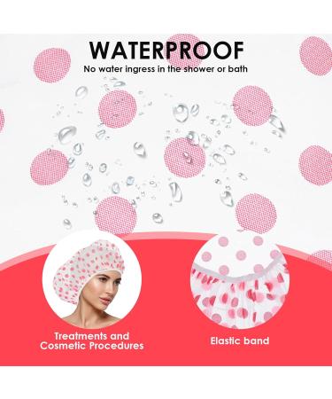 Lusofie 12-Piece Waterproof Shower Caps for Women - Reusable Elastic Shower Hoods for Long Hair - Spa & Salon Essential (Blue Green Pink) - Buy Online on GoSupps.com
