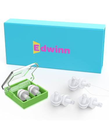 Edwinn Ear Plugs for Noise Reduction, 3 Pairs Invisible Noise Cancelling Ear Plugs, High Fidelity Hearing Protection for Concerts, Raves, Motorcycles, Work White