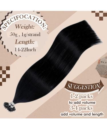 Nano Ring Real Hair Extensions - Remy Black 55cm 50g - Premium Quality Nano Ring Hair Extensions #1 - Buy Online on GoSupps.com