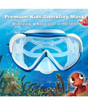 Kids Anti-Fog Snorkel Swim Mask with Nose Cover - Blue | Ideal for Snorkeling, Diving, Swimming - Buy Online on GoSupps.com
