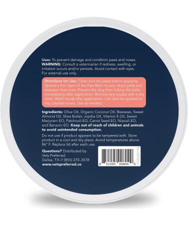 Vets Preferred Paw Balm for Dogs - 2 oz | Soothes, Heals & Moisturizes Dry Noses and Paws | Ideal for Extreme Weather - Buy Online on GoSupps.com