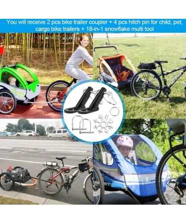 Buy DikeBAO 2-Piece Universal Bike Trailer Coupling for Kids & Dogs | Safe & Versatile Bicycle Trailer Support with Safety Pens & Key - Buy Online on GoSupps.com